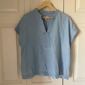 Haven | Chambray Short Sleeve V-Neck Top. NWT.  Soft. Loungewear. Comfy. XL